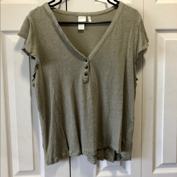 H&M Tops - H&M khaki Linen shirt